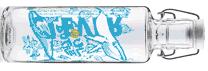 an educating glassbottle with maritime illustrations from Humpback whales to dolphins, vaquitas and even starfishes