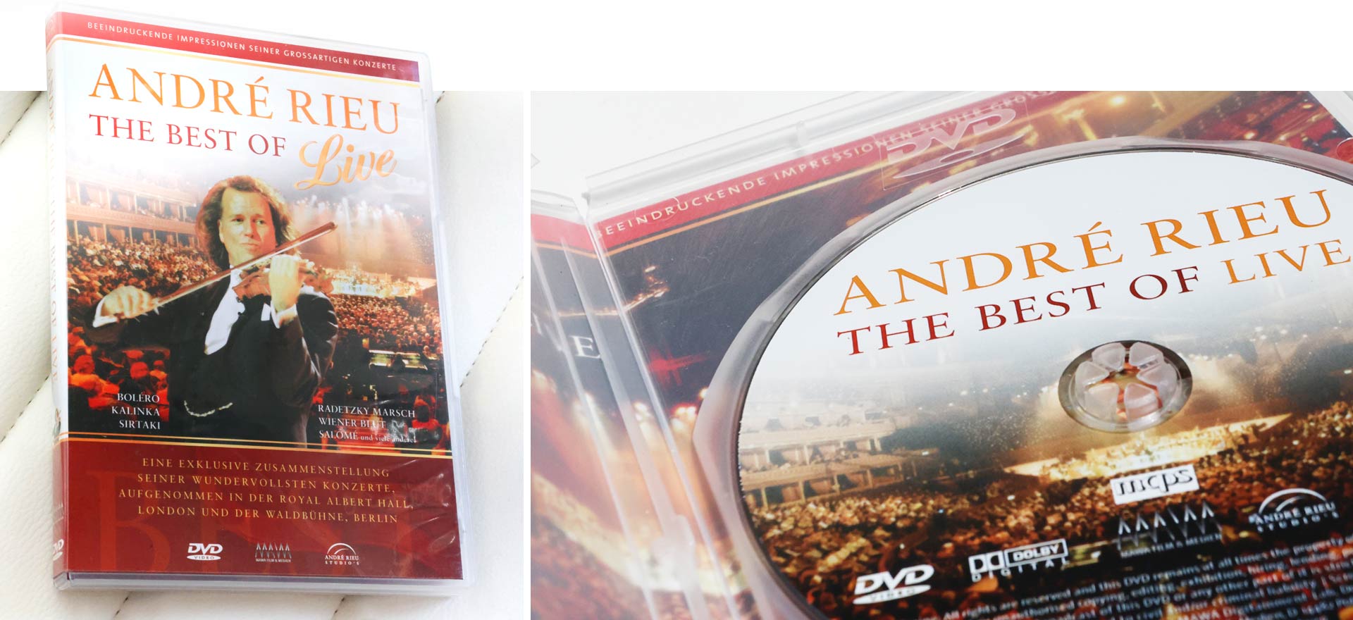 ANDR&Eacute; RIEU live BEST OF DVD cover artworks by Stefan Schultze, Orchestra, classical music DVD, andre rieu, performer, cover, artworks, cover designer
