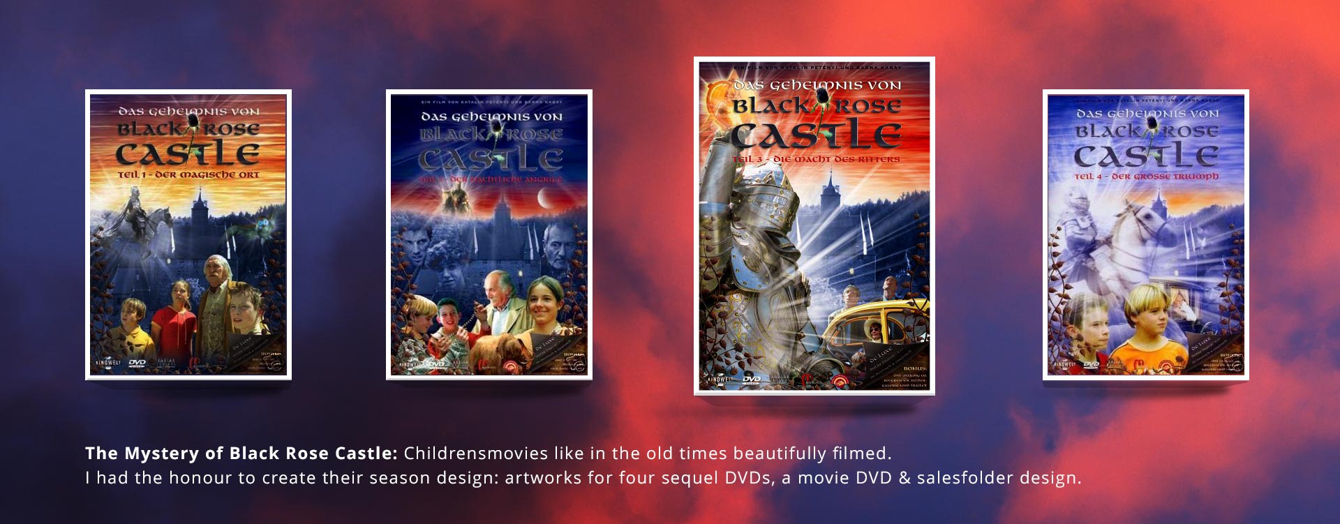 The Mystery of Black Rose Castle Signet design, DVD artwork design for four DVDs & salesfolder design by Stefan Schultze