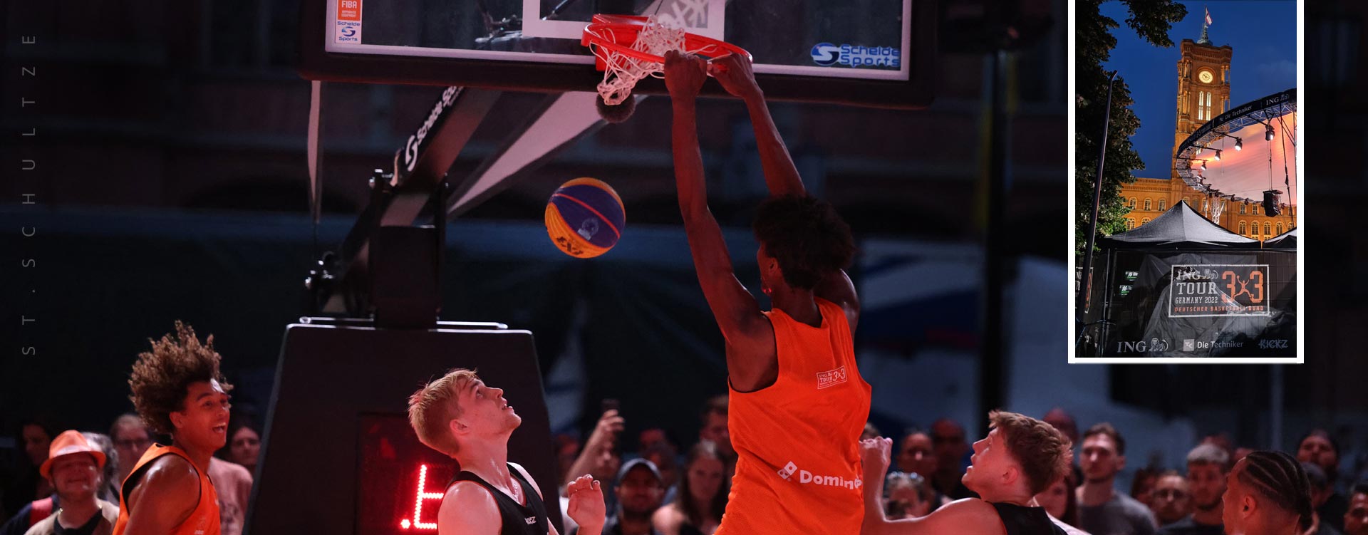 FIBA, FIBA3x3 Basketball tour 2022 Berlin on Alexanderplatz right next to Rotes Rathaus, one of the coolest sportsevents I´ve ever seen until then :)  photography by Stefan Schultze