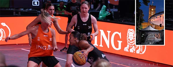FIBA, FIBA3x3 Basketball tour 2022 Berlin - here the basketball ladies - on Alexanderplatz right next to Rotes Rathaus, one of the coolest sportsevents I&prime;ve ever seen until then :),  photography by Stefan Schultze
