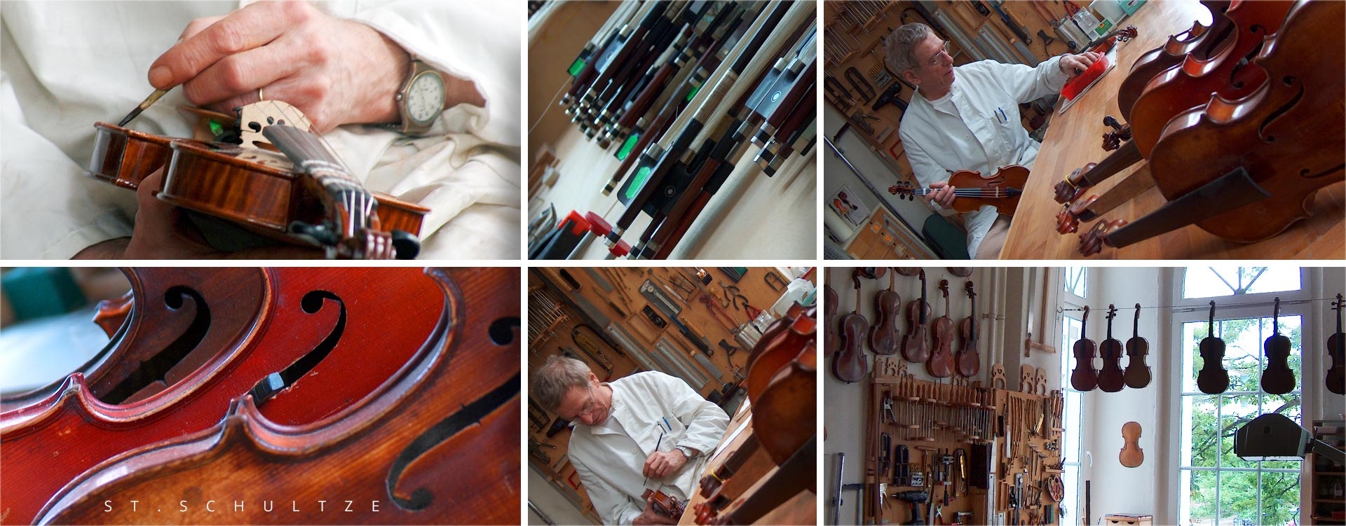 vintage violin detail, craftmansship, instrumentbuilder, photographed by Stefan Schultze
