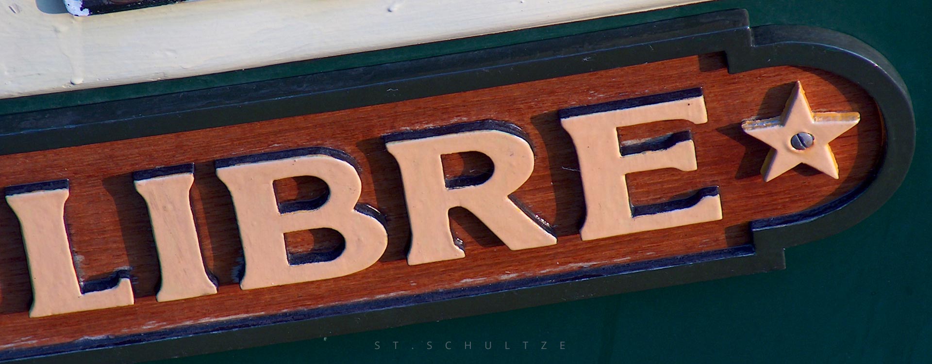seen during a harbour stroll on a ship: a beautifully crafted ships name - libre, PHOTOGRAPHY by Stefan Schultze