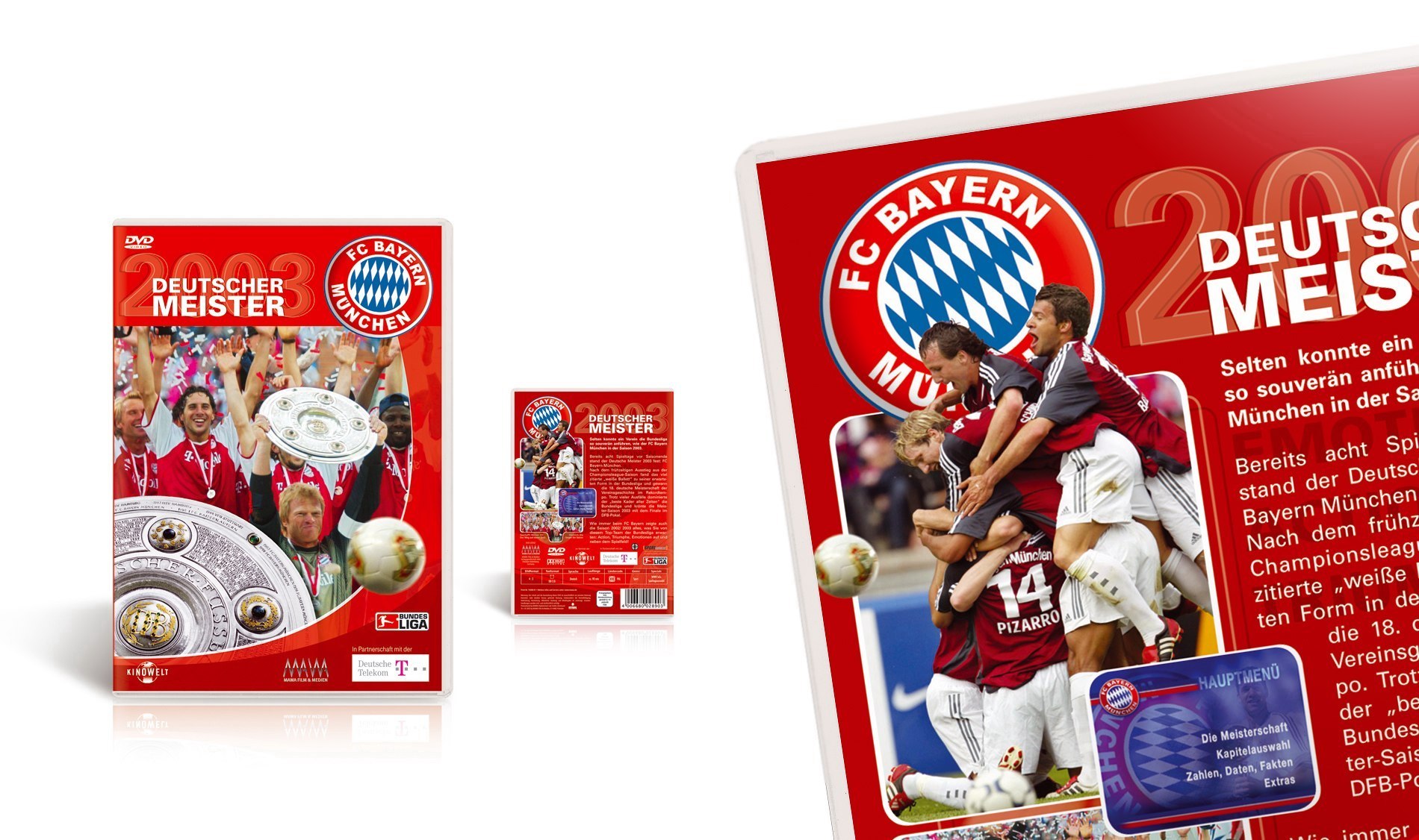 Cover Artworks and packaging design for the FC BAYERN SOCCER CHAMPIONSHIP WINNING DVD, Stefan Schultze, awardwinning Art Director, Berlin
